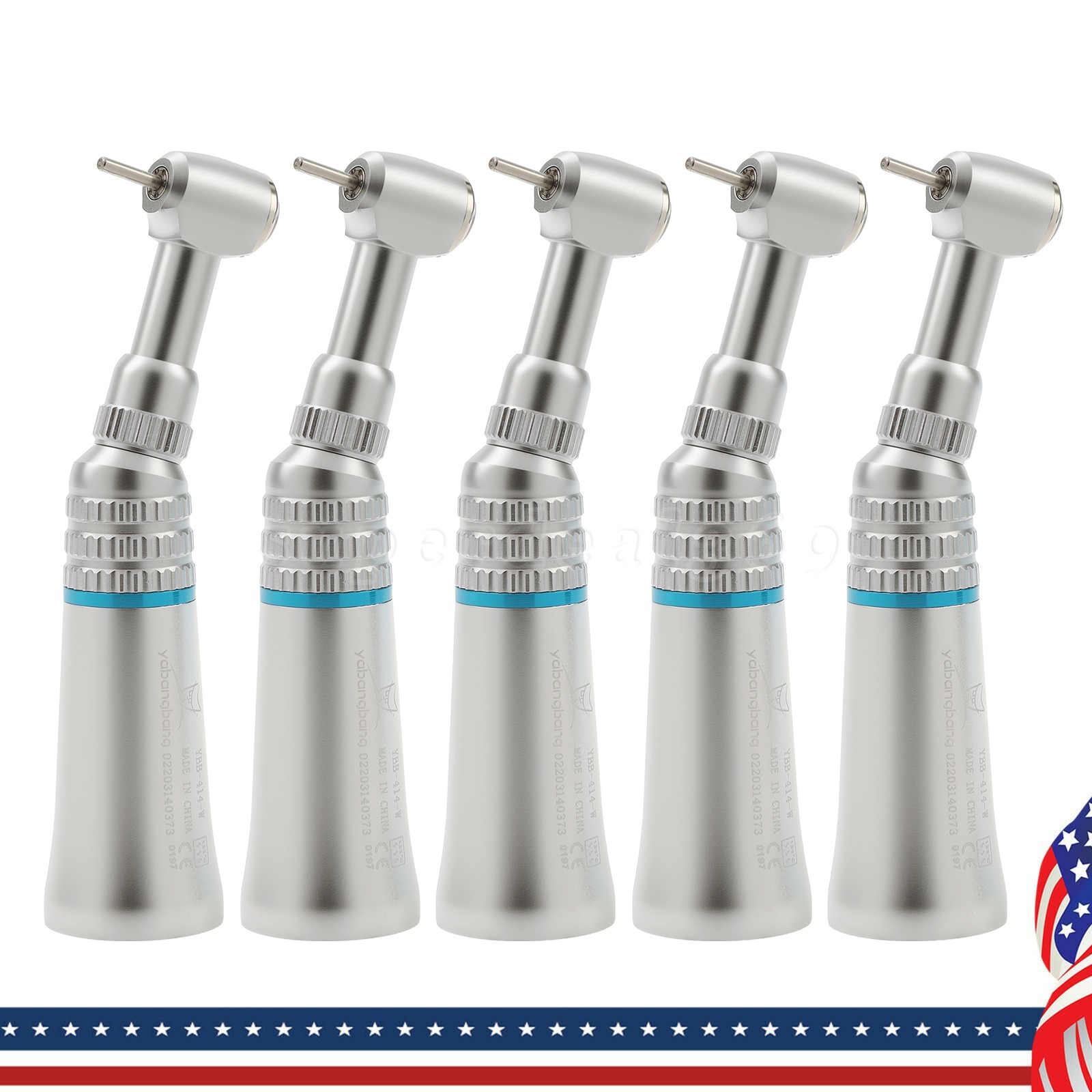 5*Yabangbang Dental Low Speed Contra Angle Handpiece Push E-type Fit FG1.6mm Bur