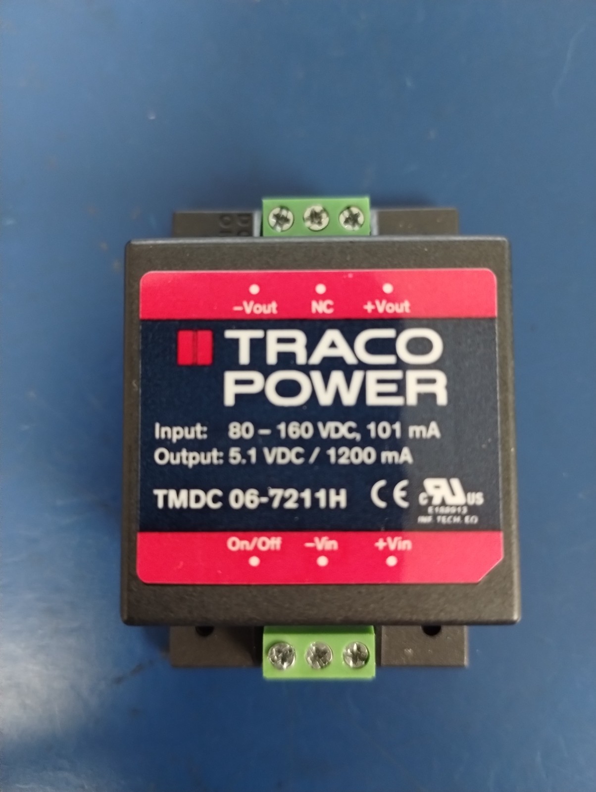 TRACO POWER TMDC 06-7211H DC/DC Converter – Chassis Mount 6W 80-160Vin 5.1V 1.2A
