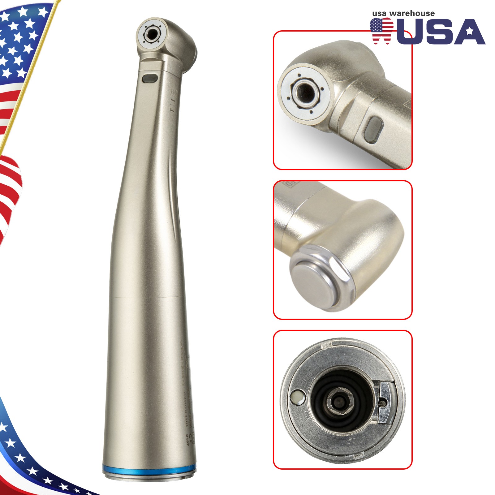 Dental 8:1 1:5 4:1 20:1 LED Fiber Optic Contra Angle Handpiece For NSK