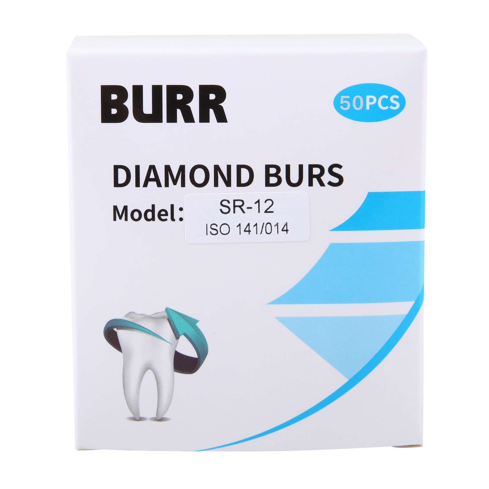 50pcs Dent Diamond Burs SR-12 FG 1.60 mm For High Speed Handpiece