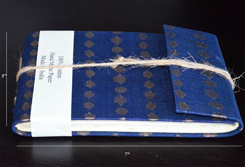 Brocade Cover Journal Diary with Embedded Petals Hand Made Paper From India