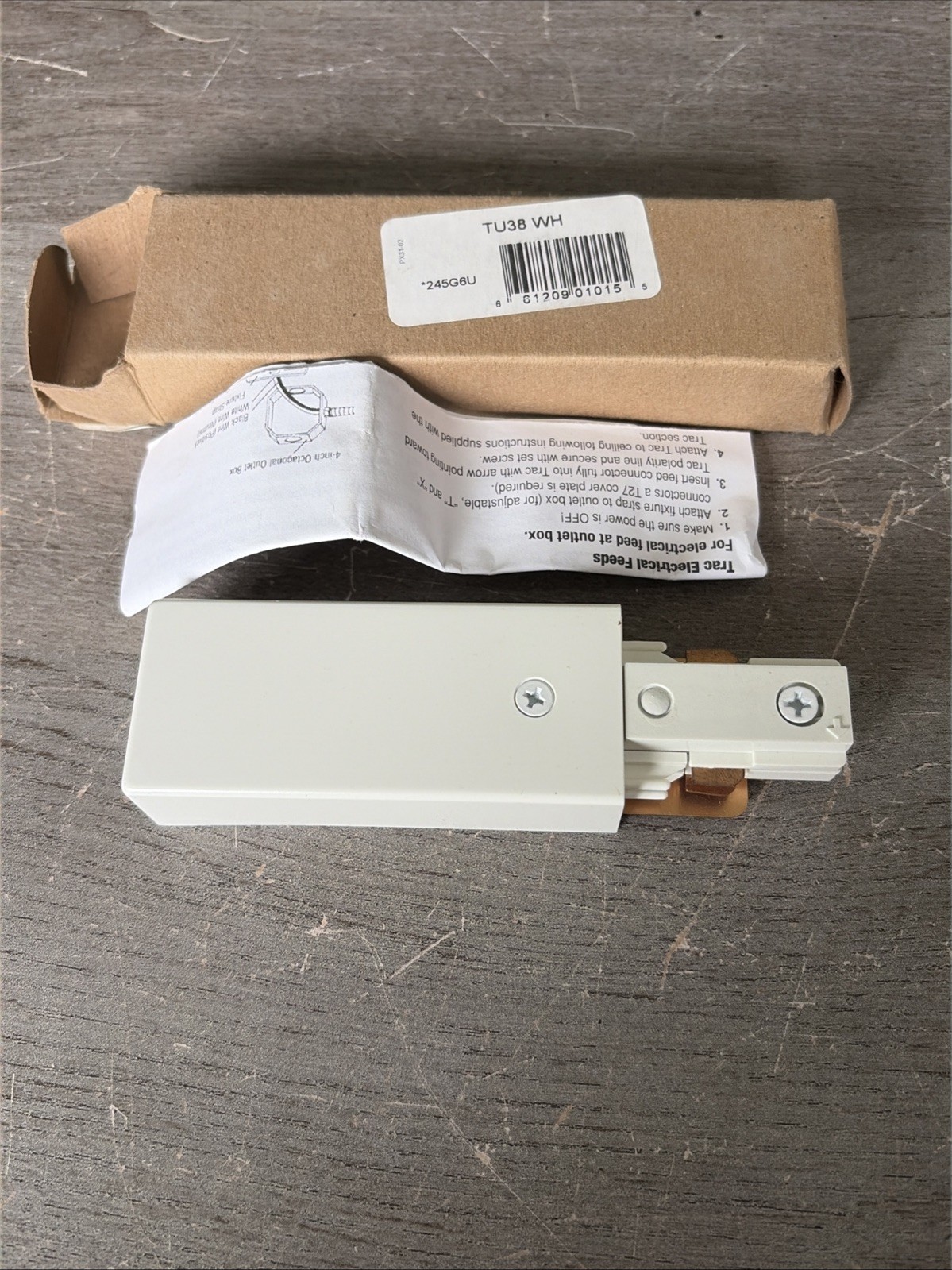 Juno TU38 WH Power Feed Track Ends For Double Circuit Track White