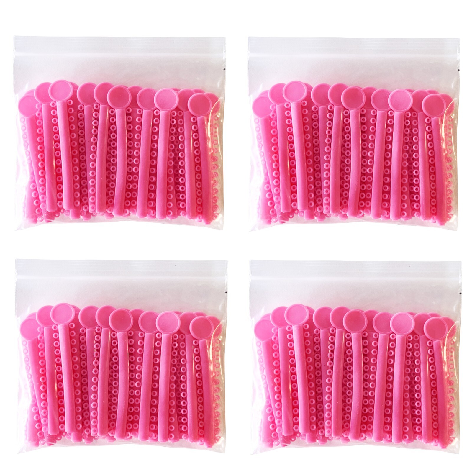 4,160 Pink Dental Ligature Ties, Rubber Bands, Braces Teeth Brackets, 4 Bags
