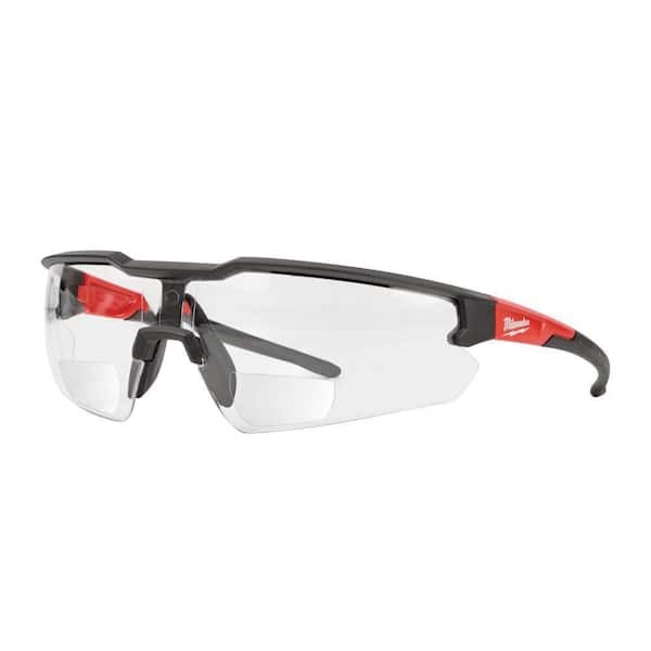 Milwaukee 48-73-2200 Clear +1.00 Bifocal Safety Glasses Magnified Anti-Scratch