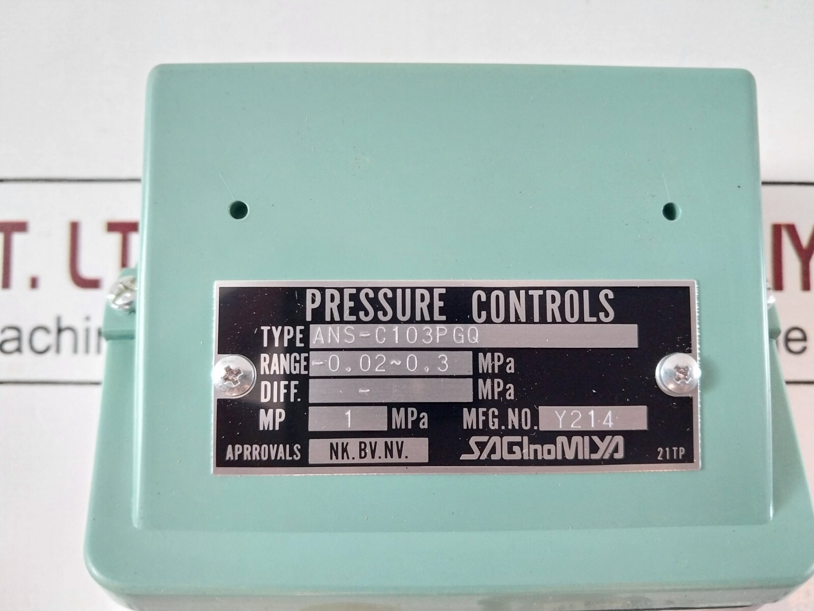 Saginomiya ANS-C103PGQ Pressure Controls 15A -0.02~0.3 MPA