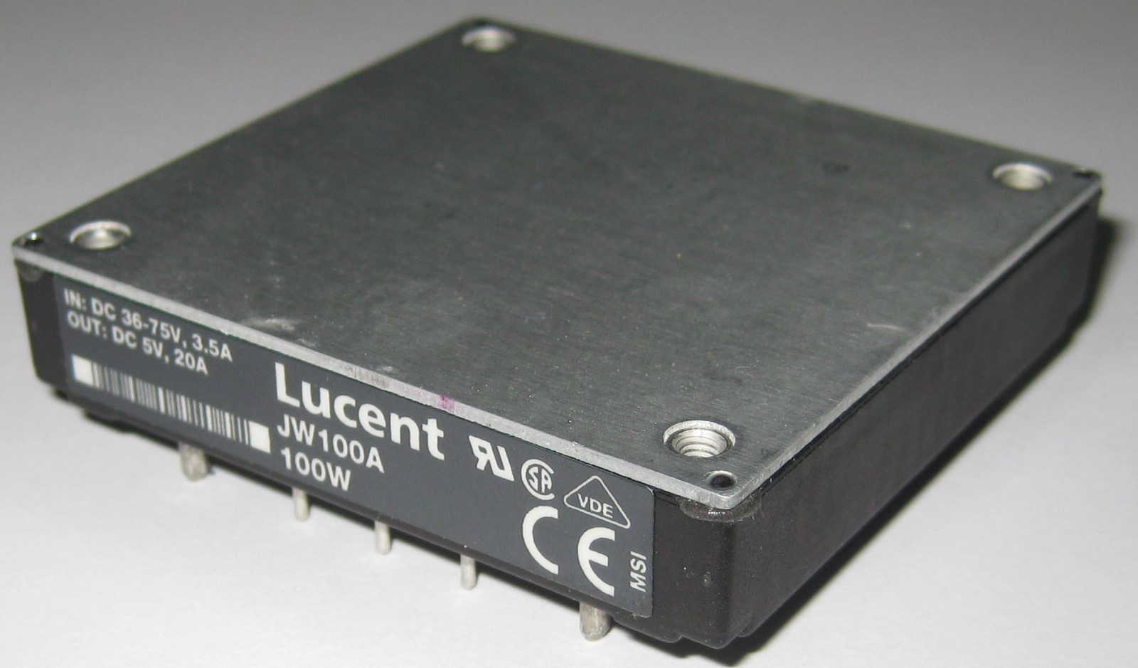 Lucent DC-DC Converter – 5 V DC Output – 100 Watts – JW100A – 36-75V Input – 20A