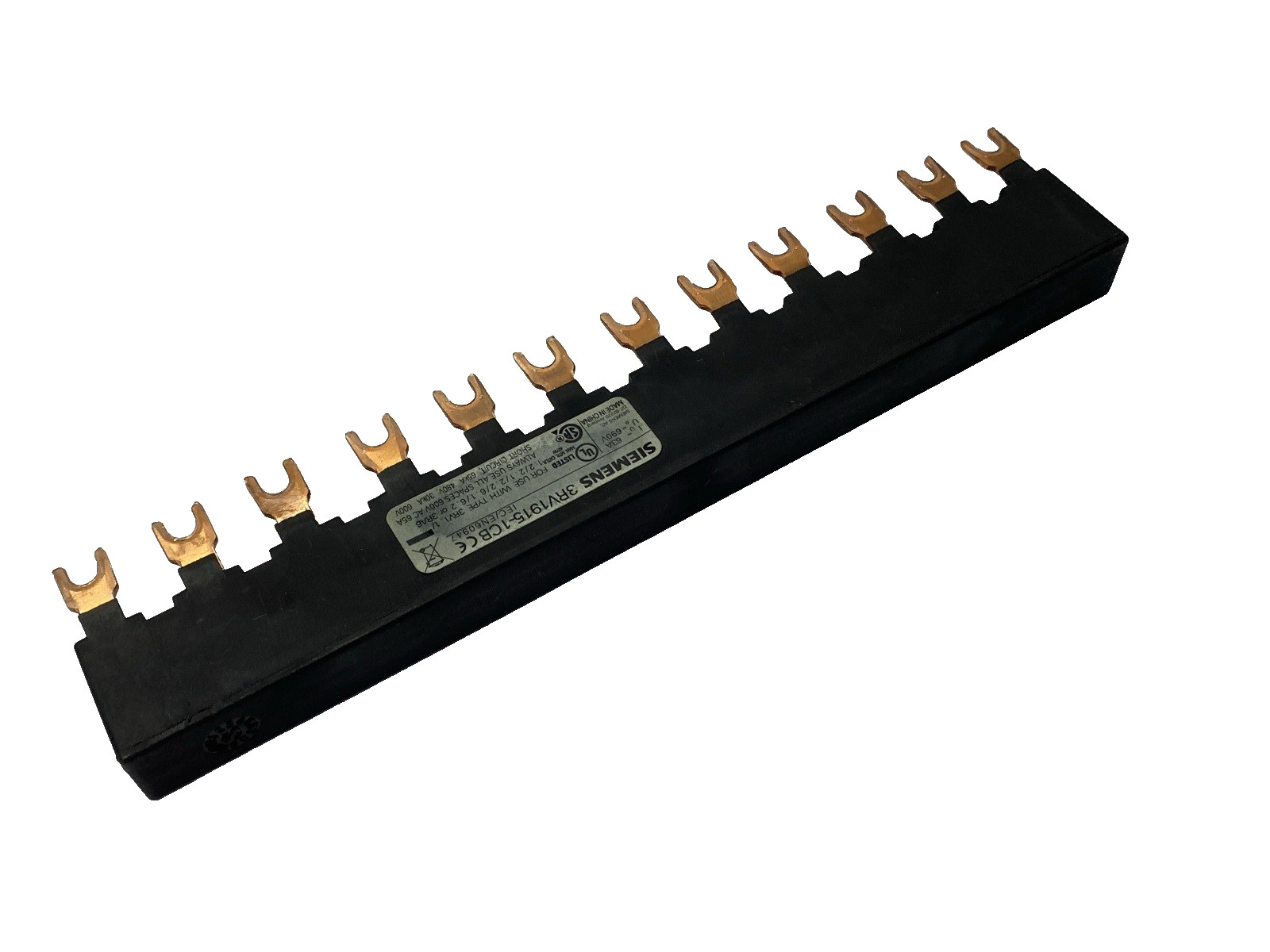 Siemens 3RV1915-1DB Busbar 3-Phase 600VAC 65A