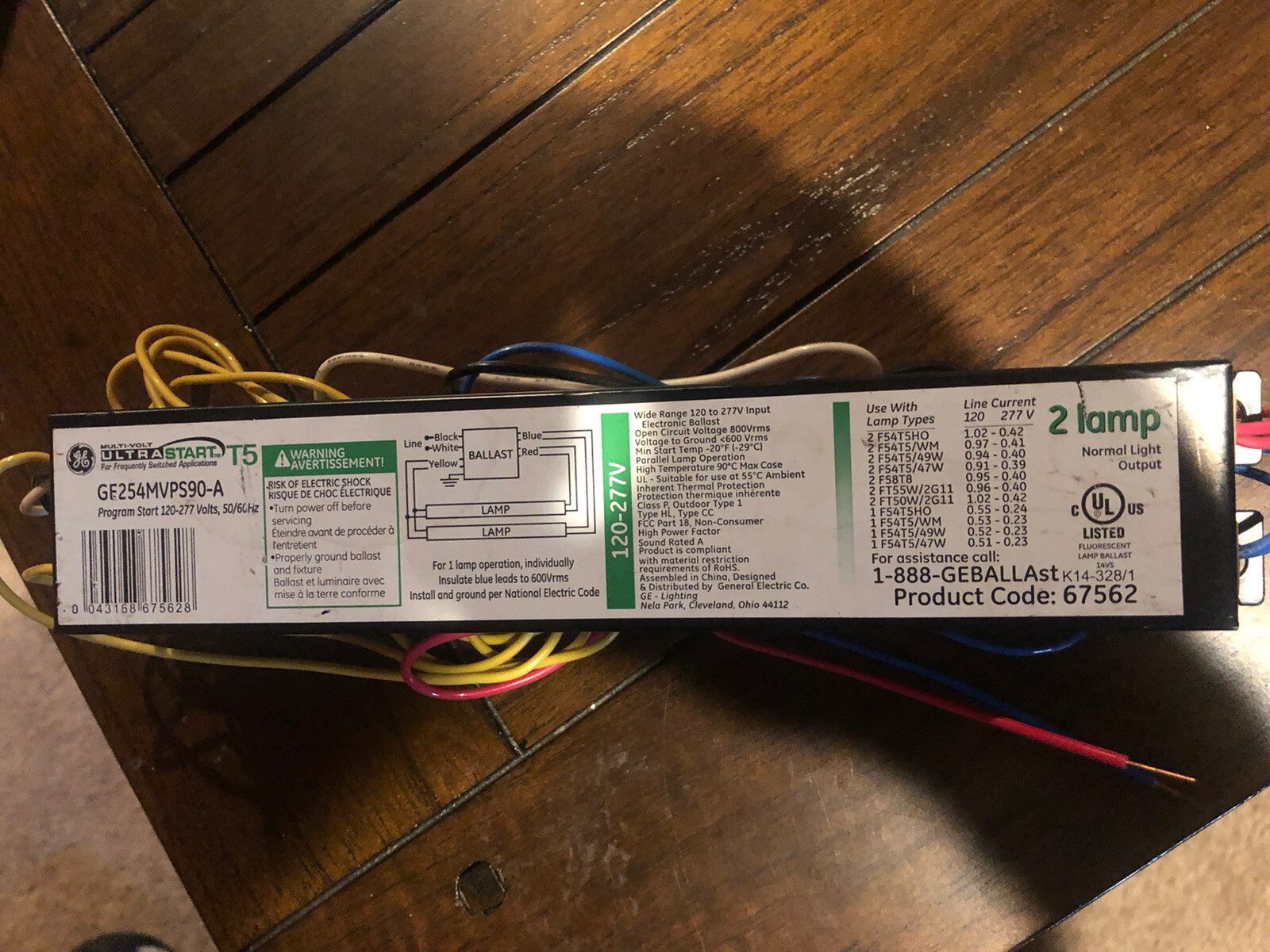 GEMVPS90-A Lighting T5 2 Lamps, Electronic 120-277 V 50/60 Hz