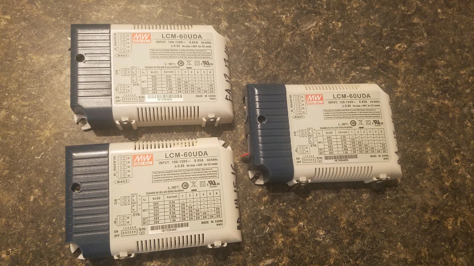 lot of (4) MW Mean Well LCM-60UDA multiple stage Led driver controller ballast