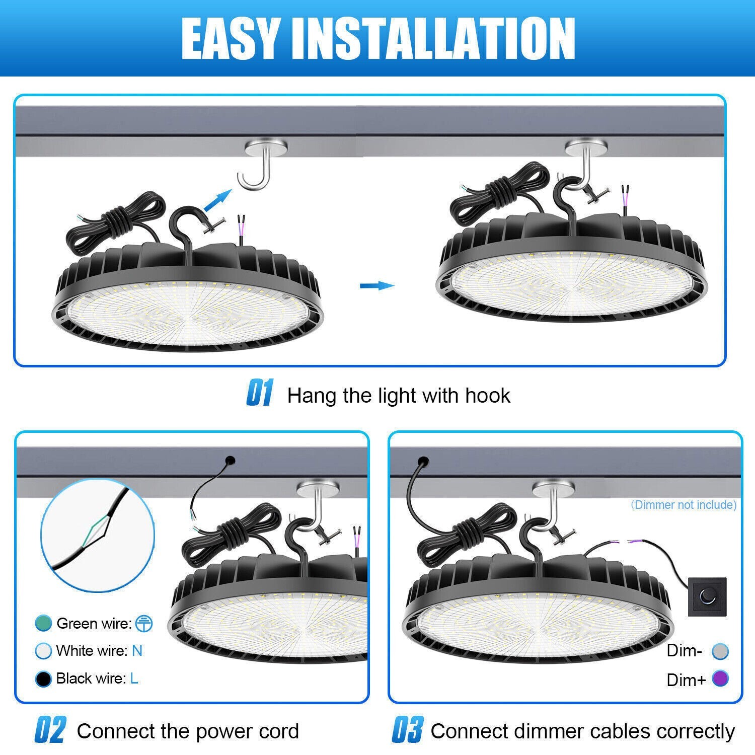 240W UFO LED High Bay Light Commercial Warehouse Factory Led Shop Light 36,000LM
