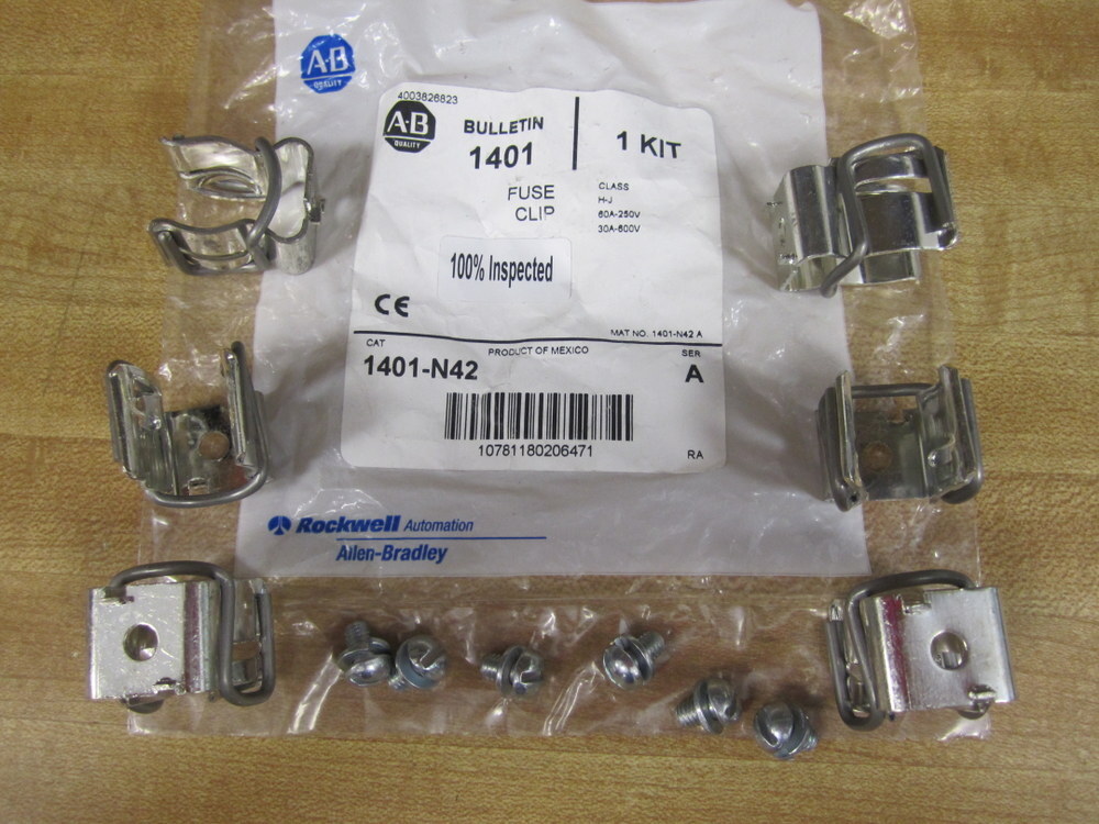 Allen Bradley 1401-N42 Fuse Clip Kit 1401N42 (Pack of 6)