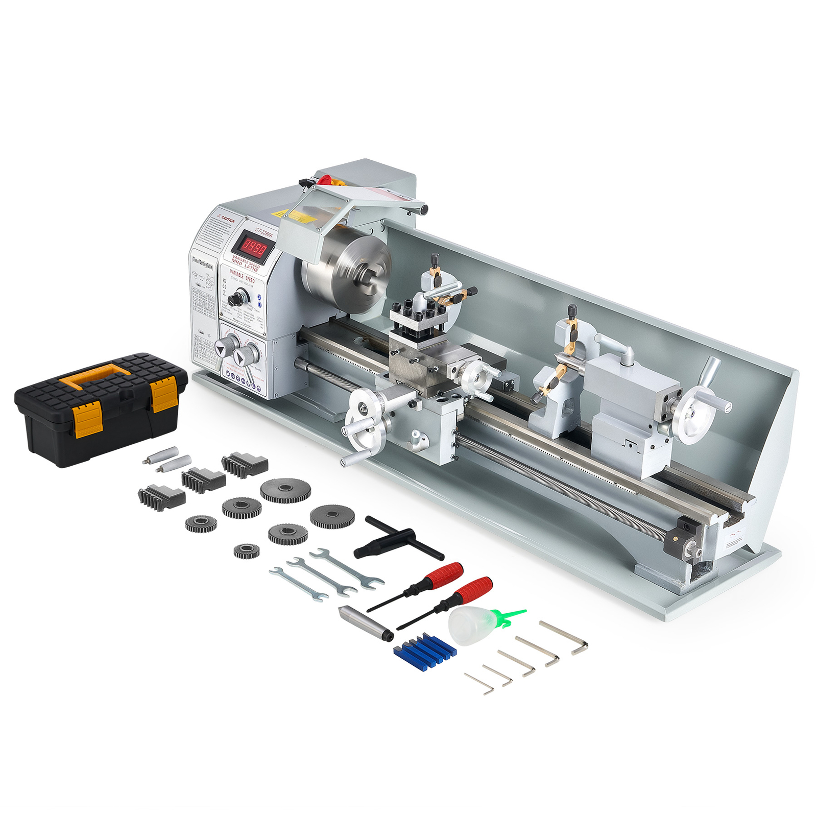 CREWORKS 9×24″ Mini Metal Lathe 1100W Brushless Motor 3000rpm Benchtop 3-Jaw