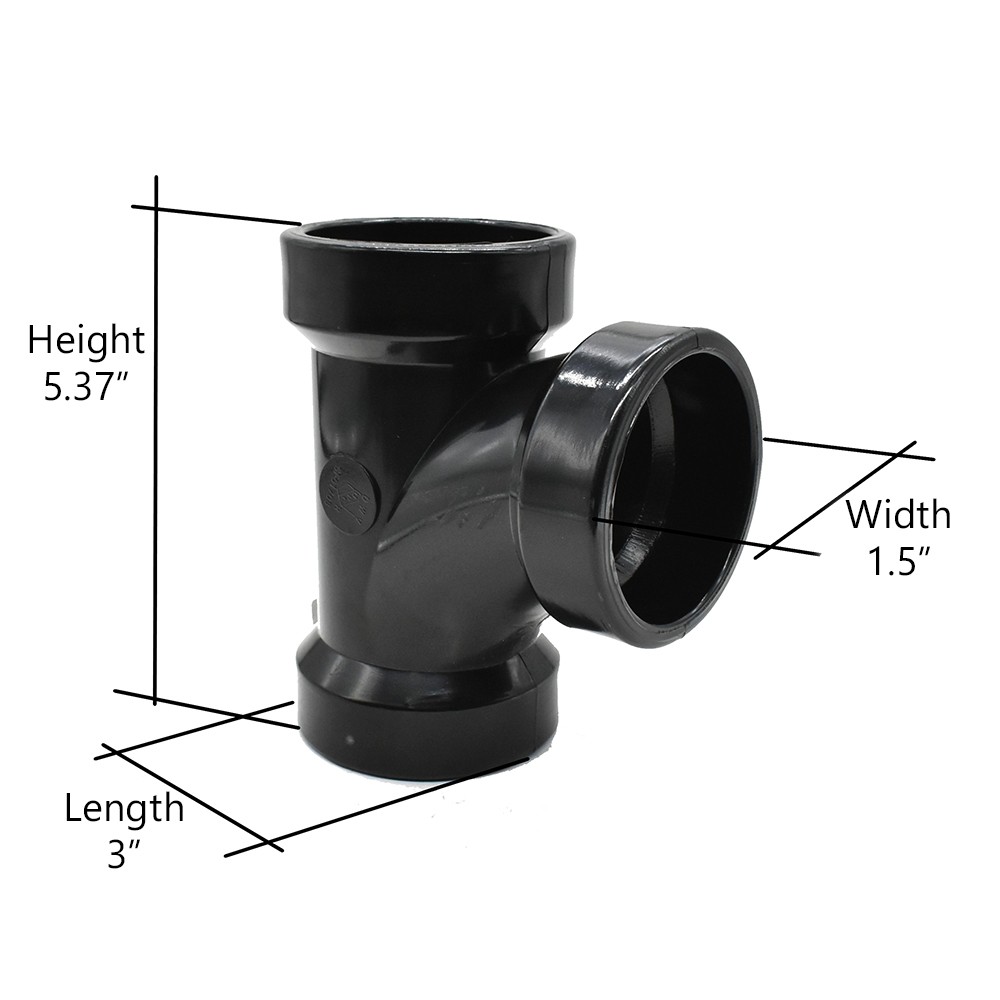 Thrifco 3 Inch x 3 Inch x 1-1/2 Inch ABS Sanitary Reducing Tee – 6792131