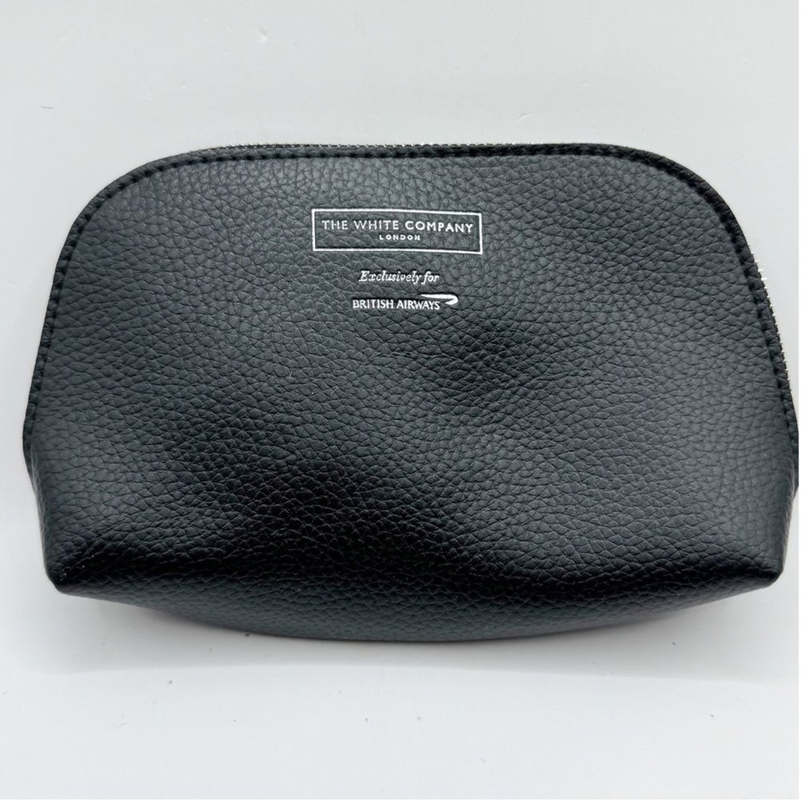 The White Company British airways black travel makeup cosmetic bag pouch