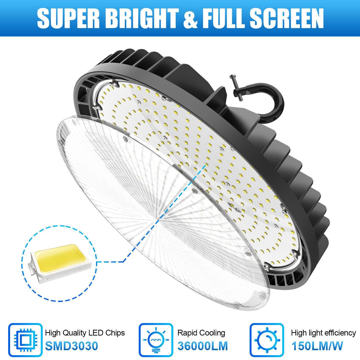240W UFO LED High Bay Light Commercial Warehouse Factory Led Shop Light 36,000LM