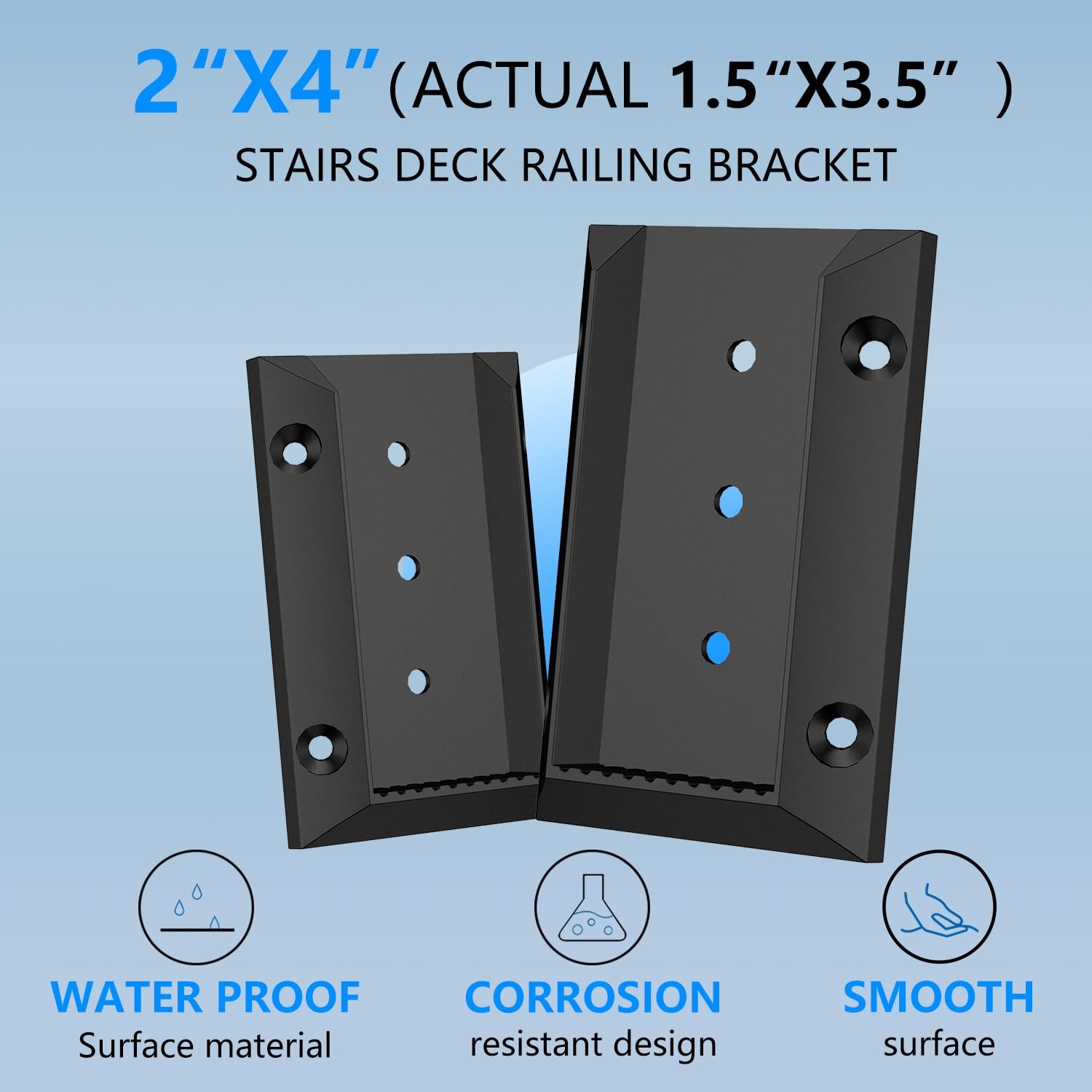20pcs Deck Railing Bracket Connectors, 2×4 (1.5″x3.5″) Brackets for Railing W…