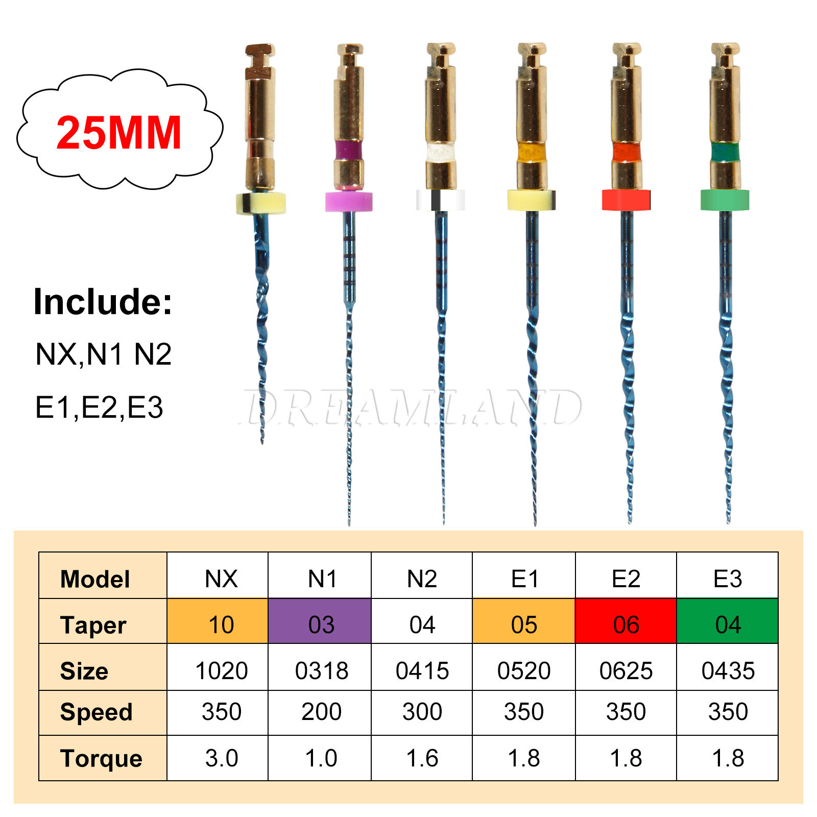 6Pcs Endo Rotary Files Dental X3 Endodontic NITI Engine Files 21/25/31MM