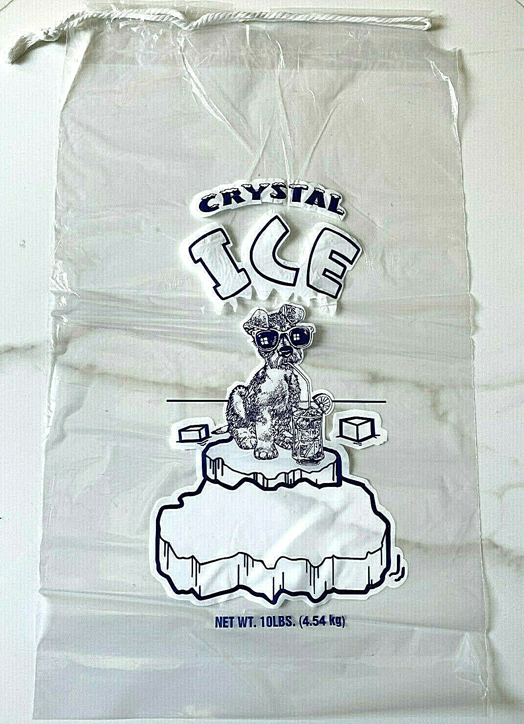 500 bag pc CRYSTAL 10 LB LBS Plastic Ice Bags Commercial Quality With Drawstring