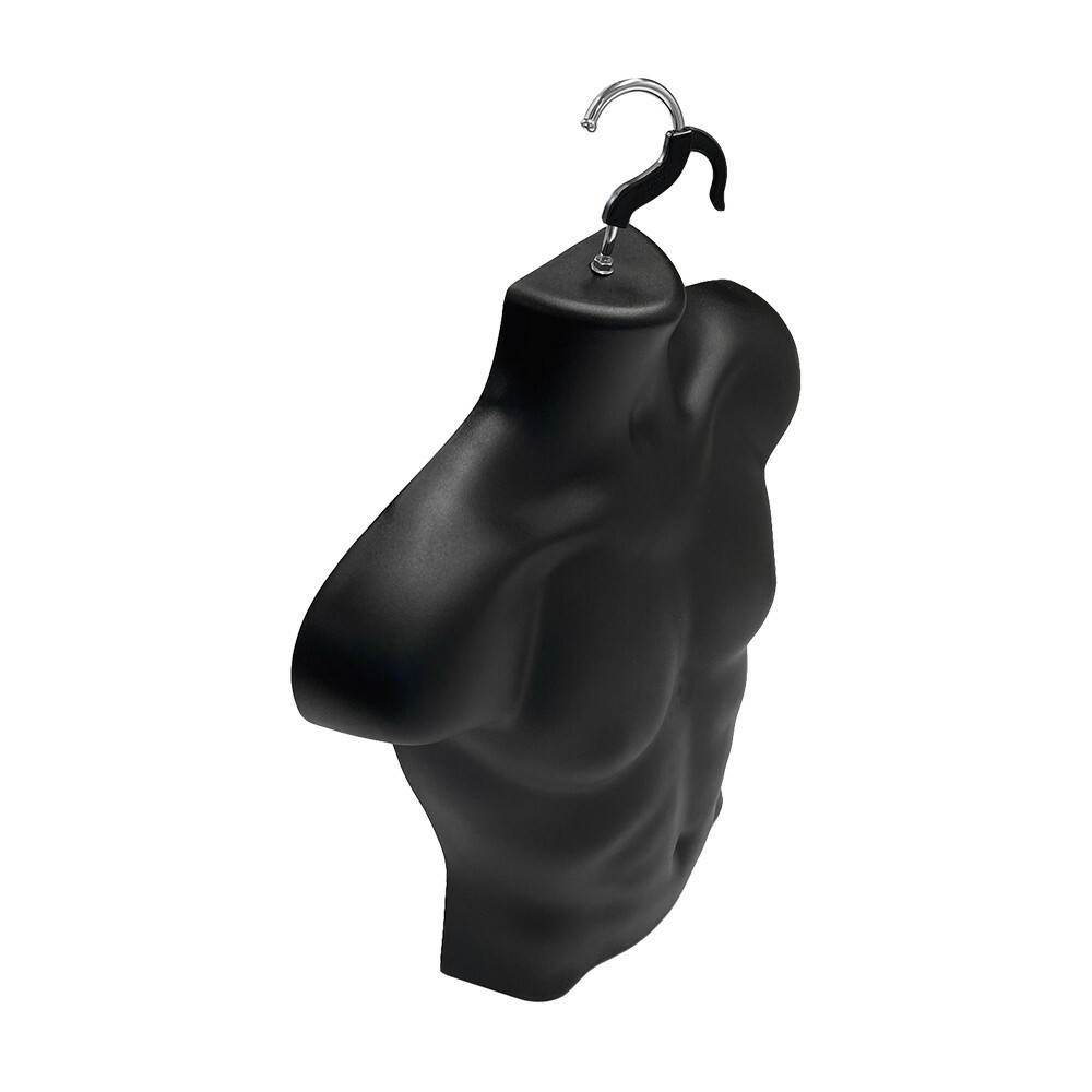 Male Molded Black Hanging T-Shirt Form Body Mannequin Torso Display, 23″H