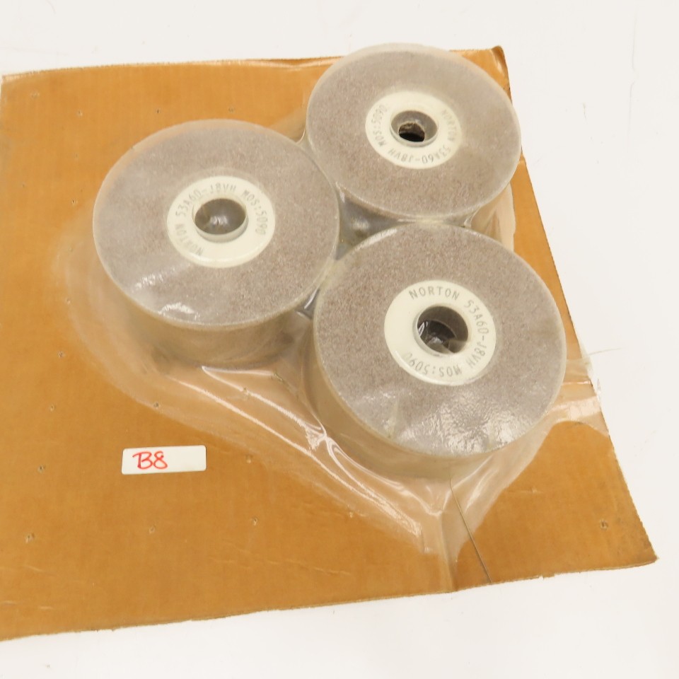 Norton 50A60-J8VH 4-1/2″ x 2-1/4″ OD x 1″ Bore Alundum Grinding Wheel Lot Of 3