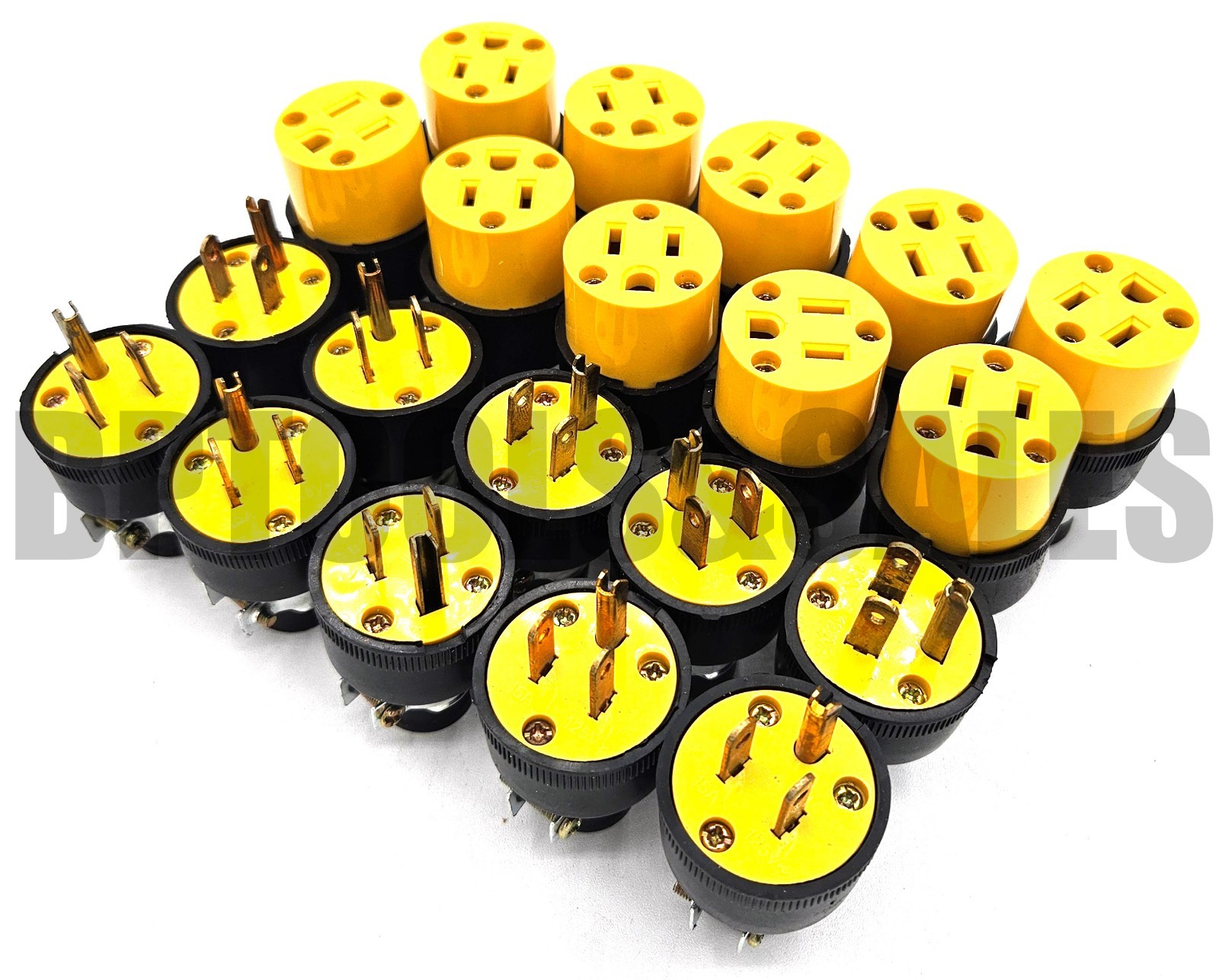 20pc Male & Female Extension Cord Replacement Electrical Plugs 15Amp 125V End
