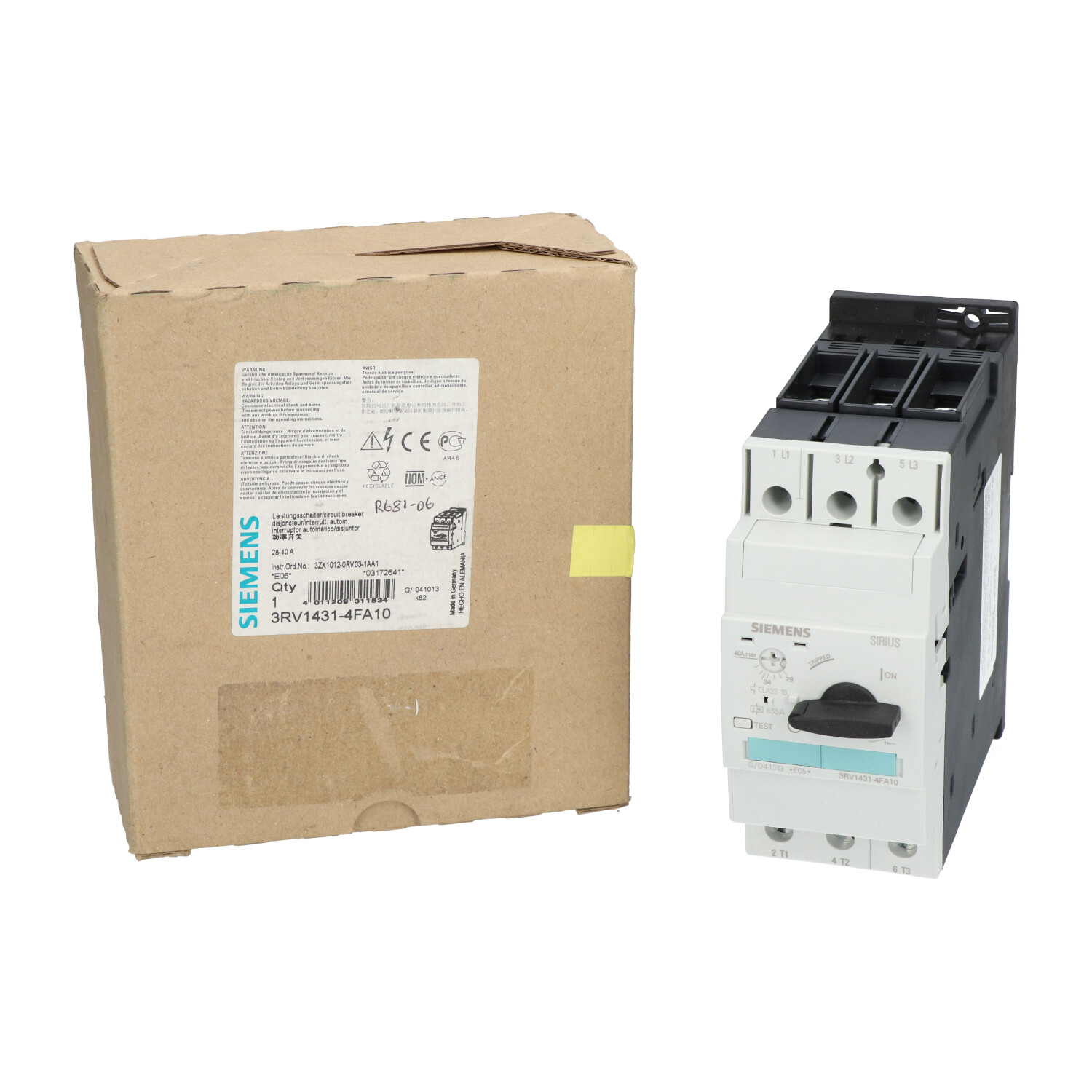 Siemens 3RV1431-4FA10 Circuit Breaker New NFP