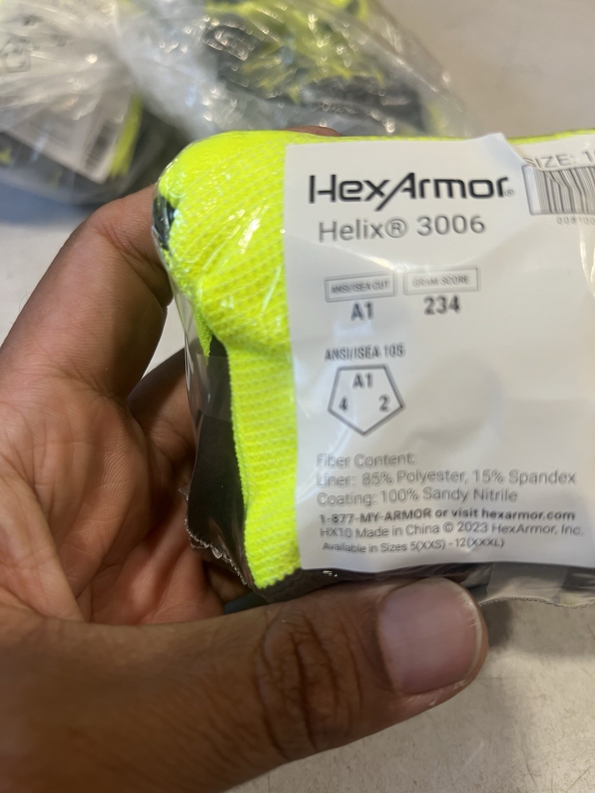 12 Pack HexArmor Helix 3006 TouchScreen Gloves – w/ ExoSkeleton. Size: 10/XL
