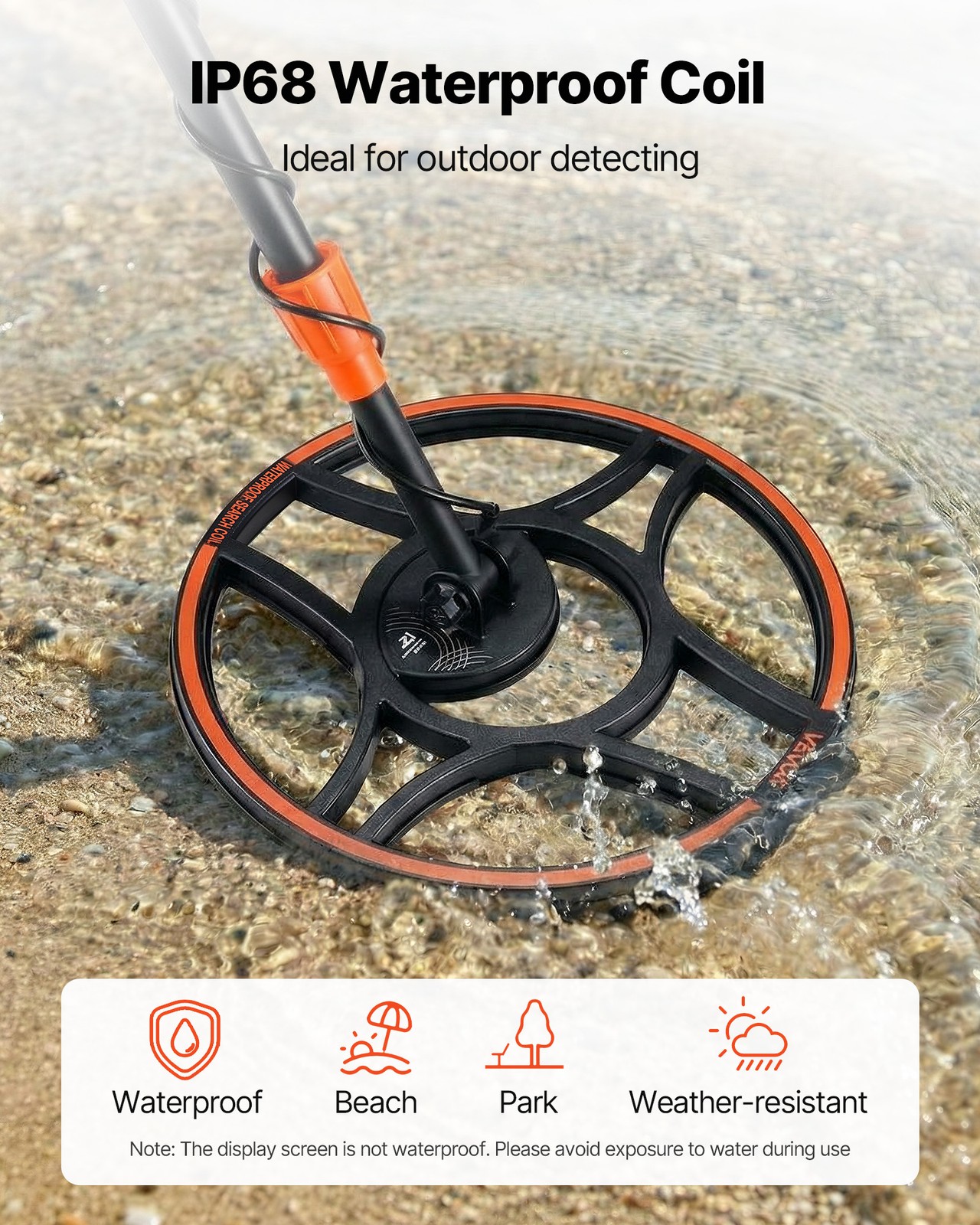 VEVOR Metal Detector for Adults 6-12″ Professional Gold Detector Waterproof Coil