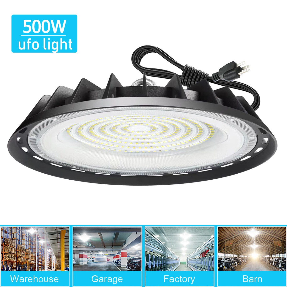 500W UFO Led High Bay Light Commercial Industrial Factory Warehouse Light 5000K