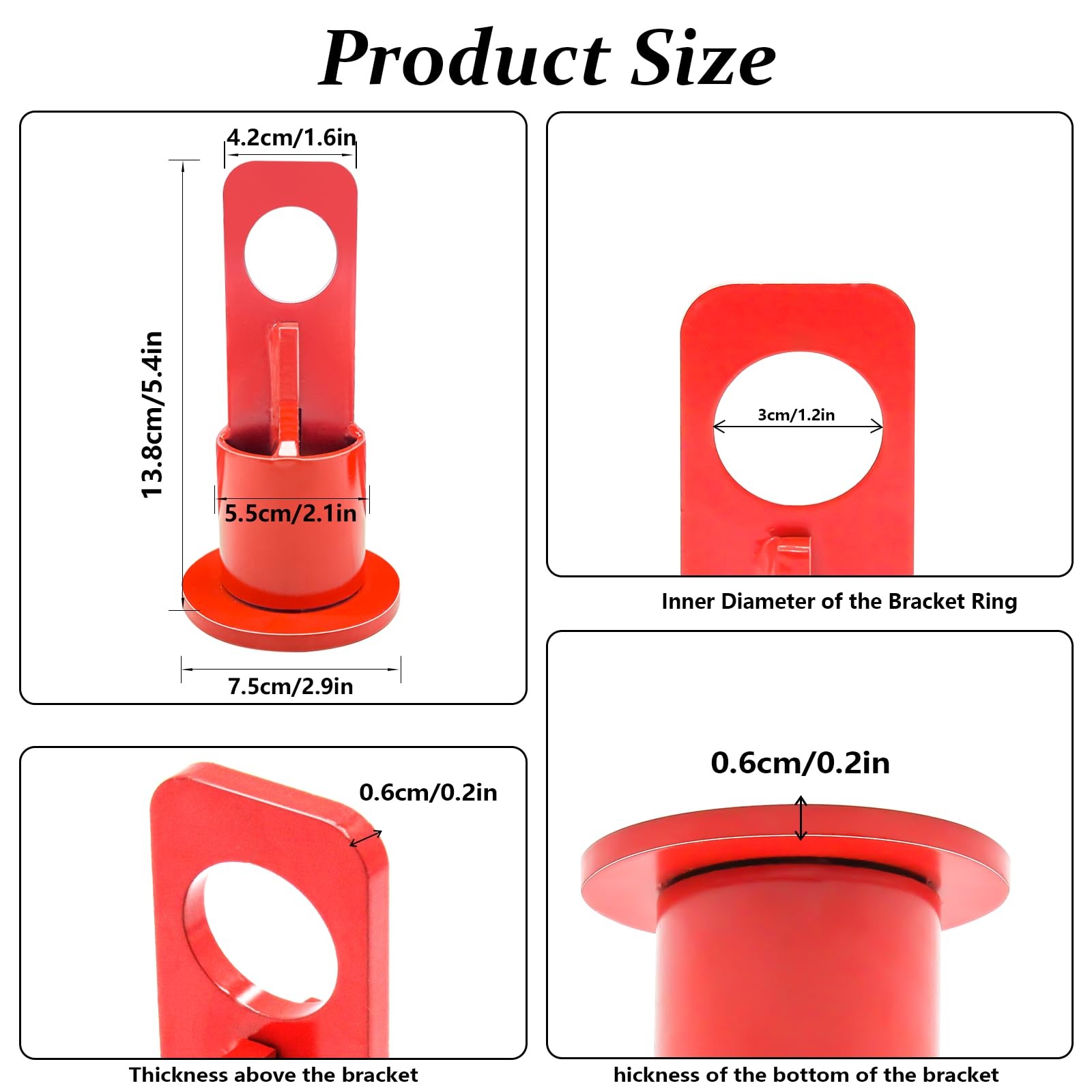500lb Capacity 5th Wheel Lifting Bracket & Hitch – Durable Red