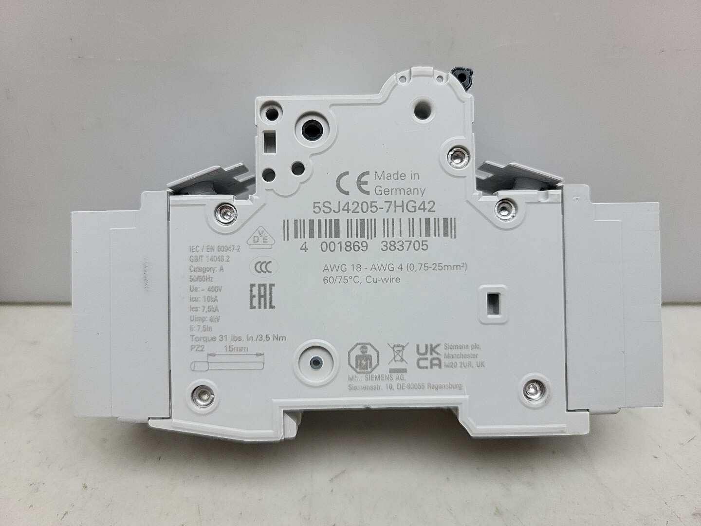Siemens 5SJ4205-7HG42 Circuit Breaker 0.5A Amp 2-Pole Type NSJ 277V/480Y New