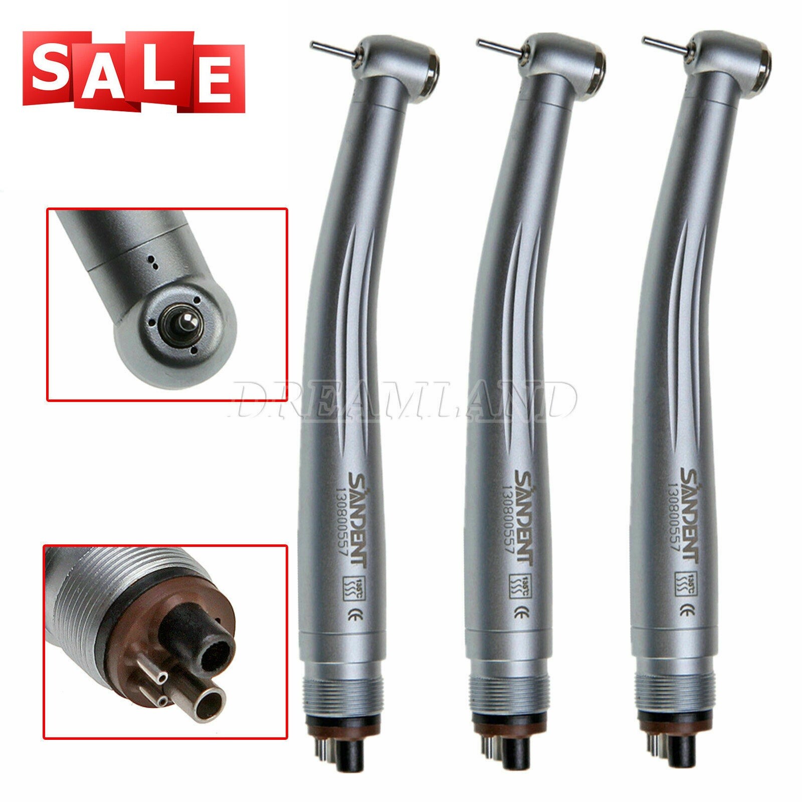 3 NSK PANA MAX Style Dental High Speed Handpieces 4 Hole Clean Head system STNAM