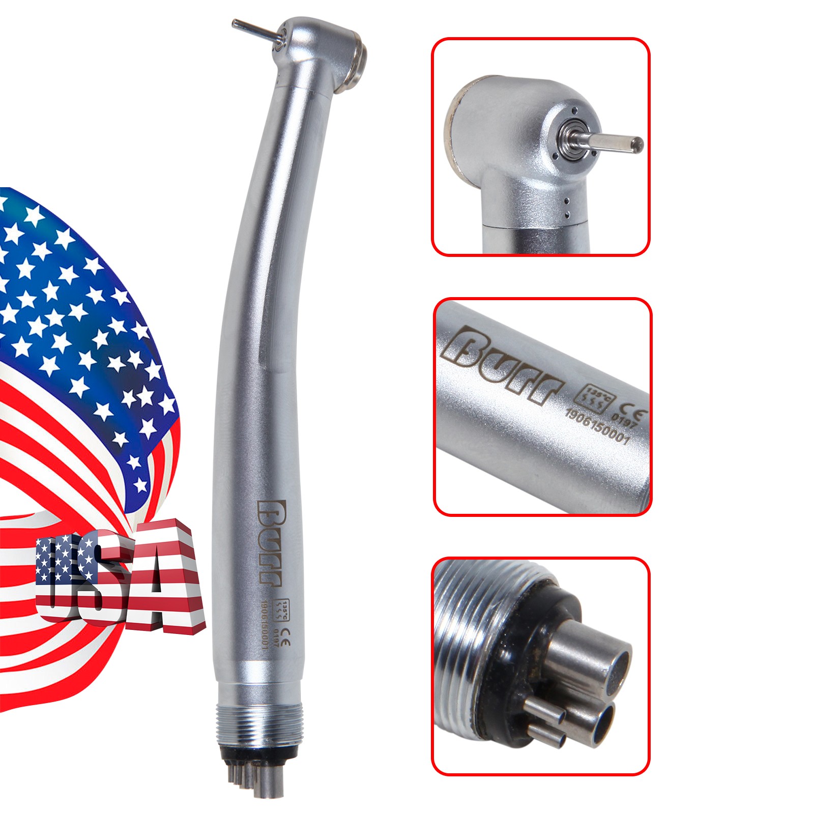 10X High Speed Handpiece 4 Holes Turbine 3-Spray U3BM Turbina Dental
