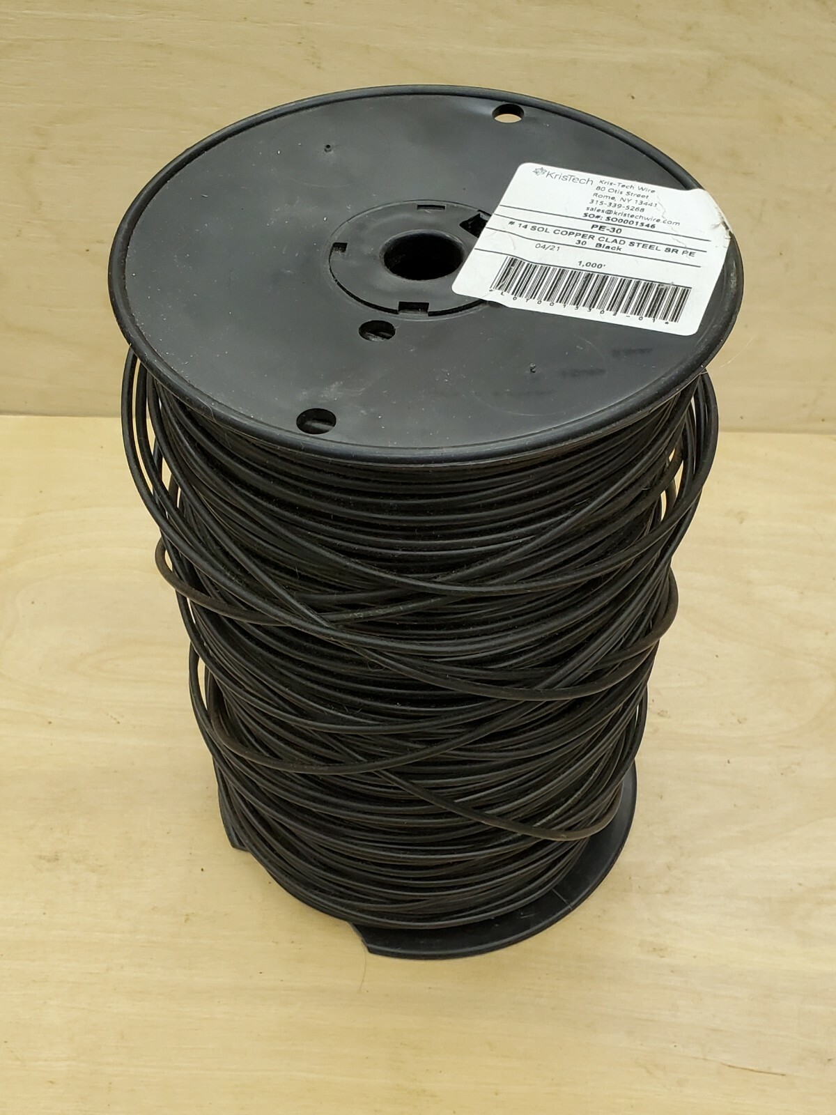 Pet Fence #14awg Solid PE-30 Direct Burial Steel Core Wire 1000′ Spool – NEW
