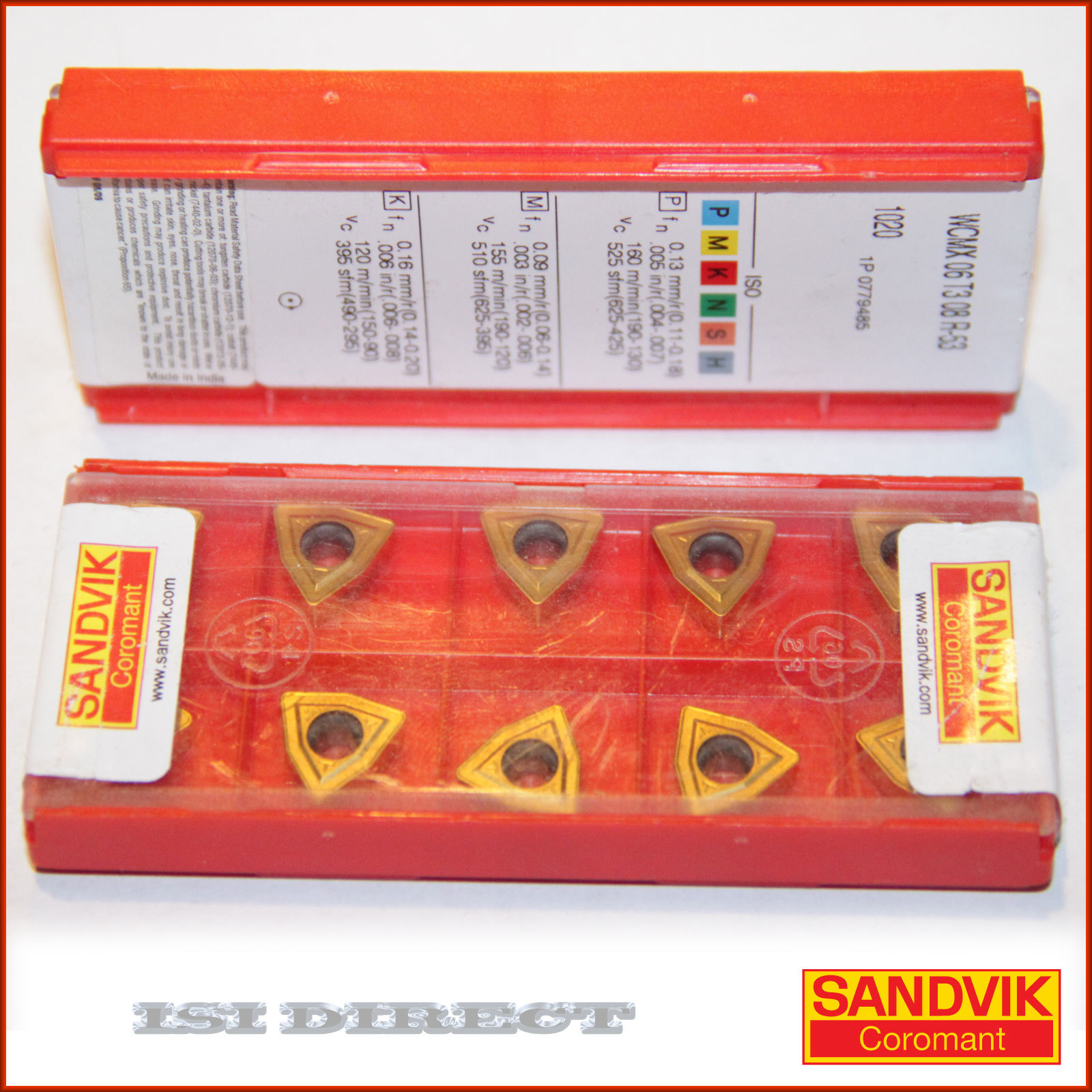 WCMX 06 T3 08 R-53 1020 SANDVIK *** 10 INSERTS *** FACTORY PACK ***