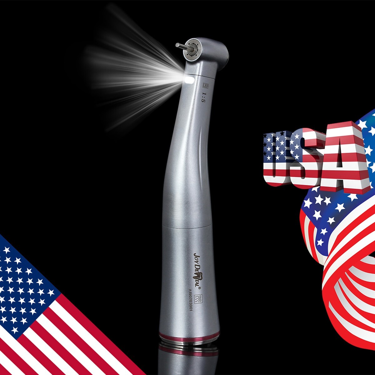 Dental 1:5 Increasing Contra Angle Fiber Optic Handpiece w/E-type Electric Motor