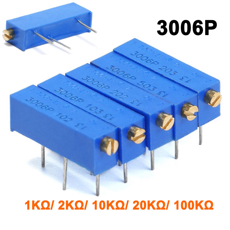 3006P 1KΩ-100KΩ Adjustable Multiturn Potentiometer Preset Trimmer Pot
