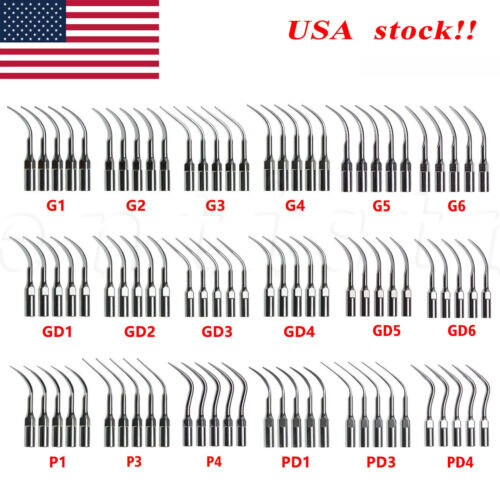 5pcs Dental Ultrasonic Scaler Tips Perio Scaling fit EMS Woodpecker DTE SATELEC