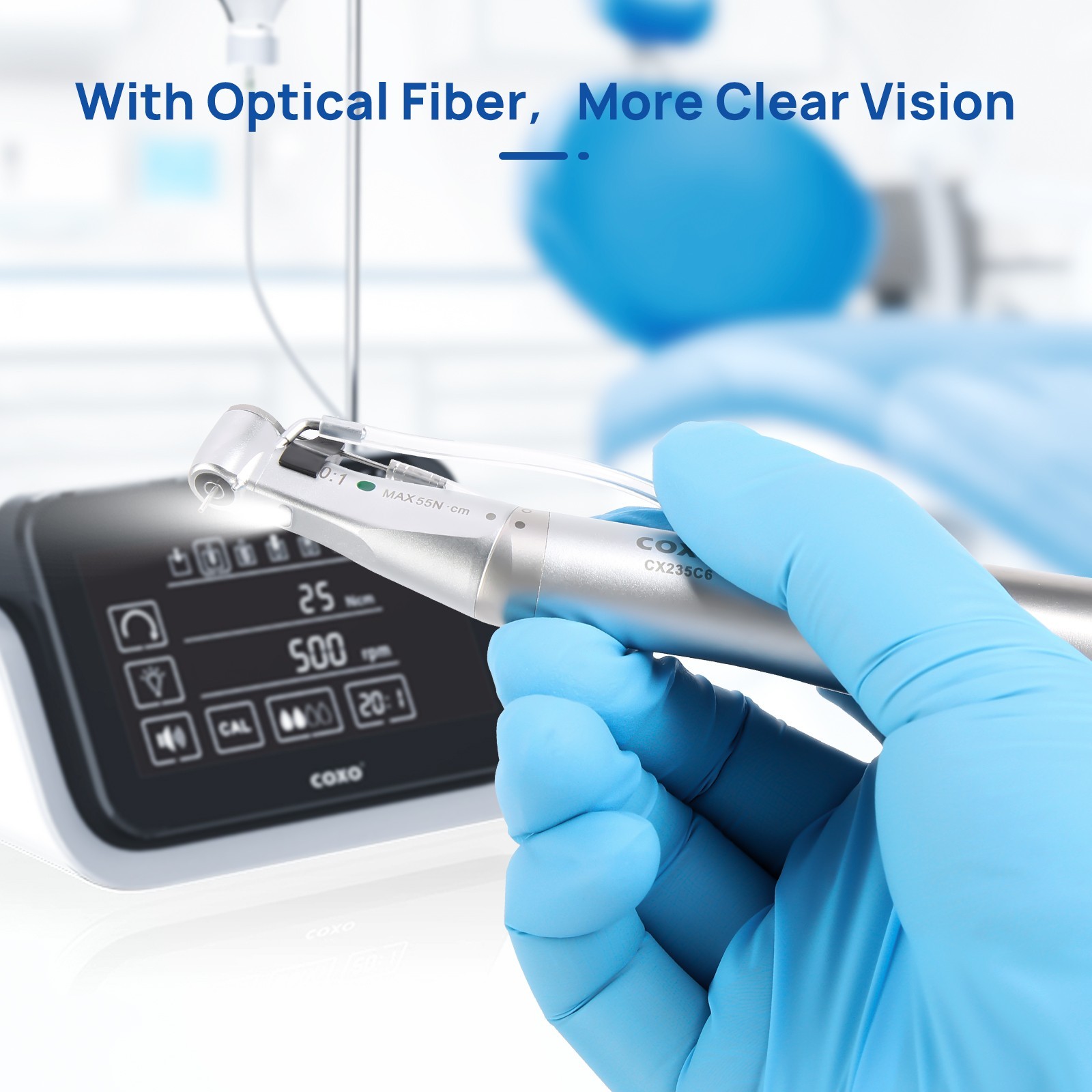 COXO Dental Implantation System With 20:1 Fiber Optic Contra Angle Handpiec