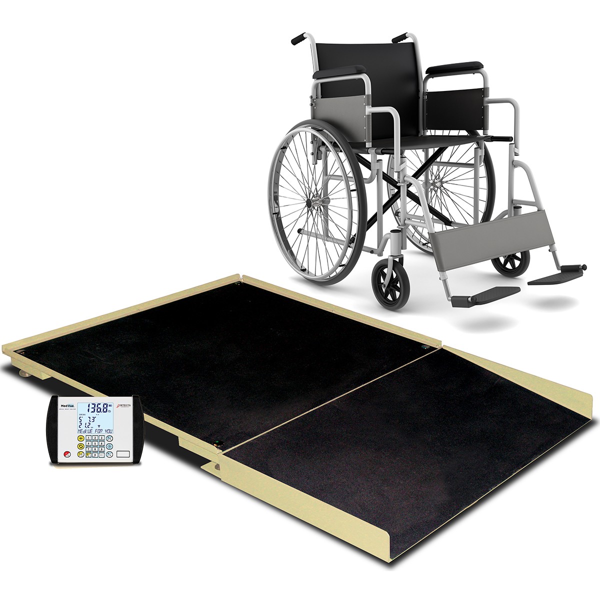 Detecto FHD-144-II Stationary Wheelchair Scale 1000lb x 0.2lb WiFi AC Adapter