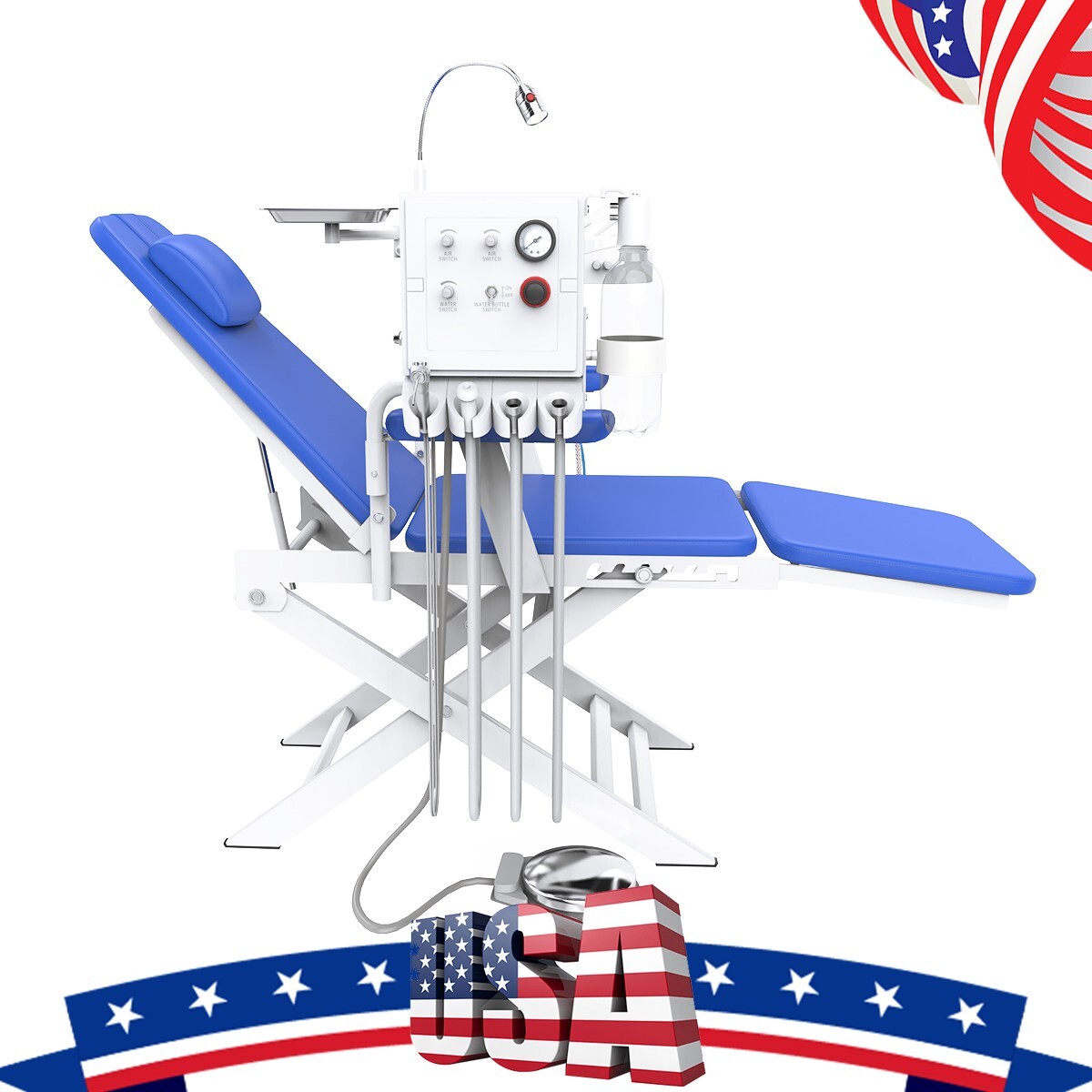 Portable Dental Chair silla dental portatil LED With Air Turbine + Dentist Stool