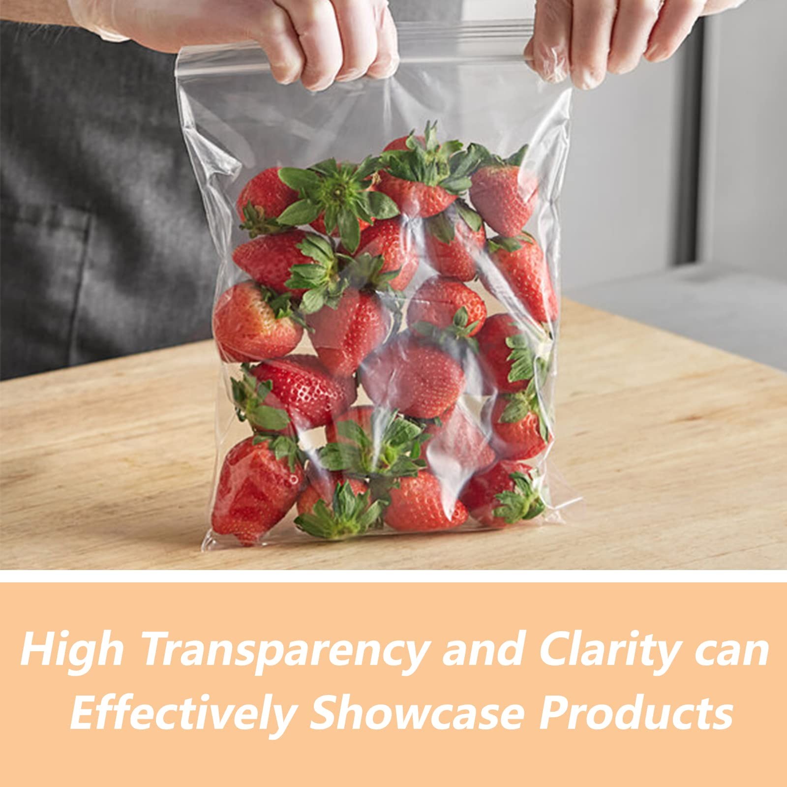– 13″ x 15″(200 Count) Large Zip Poly Bags – Clear Plastic Reclosable Storage…