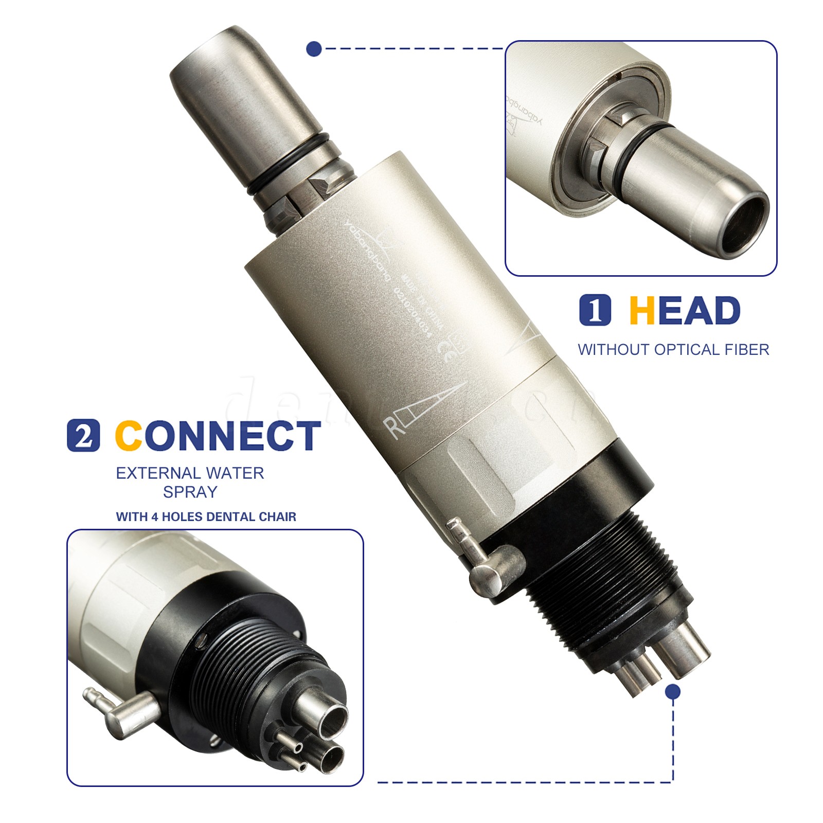 Dental Low Speed Handpiece Straight /Contra Angle Push /Air Motor E-Type 2/4H YX