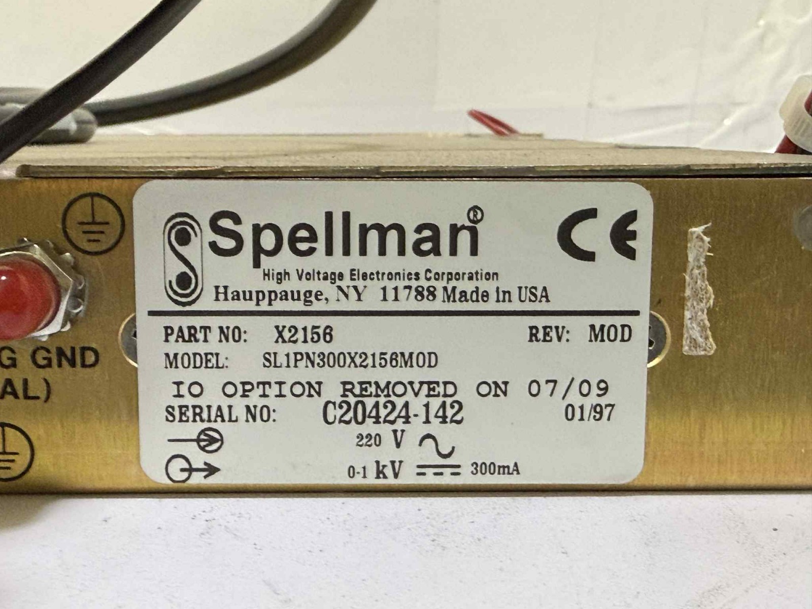 SPELLMAN SL300 X2156 Very High Voltage Power Supply 300W SL1PN300X2156MOD