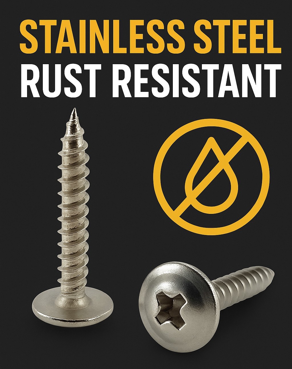 #8 x 1″ Stainless Phillips Modified Truss Head Wood Screws, 50 Qty (BCP1211)