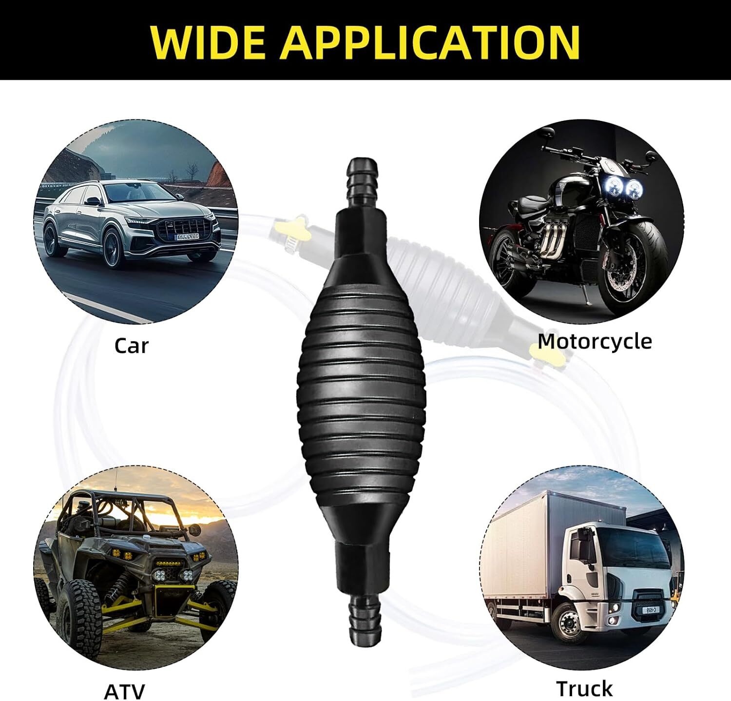 9.8Ft Siphon Hose Multifunction Pump Oil Water Fuel Gasoline Transfer Hand Pump