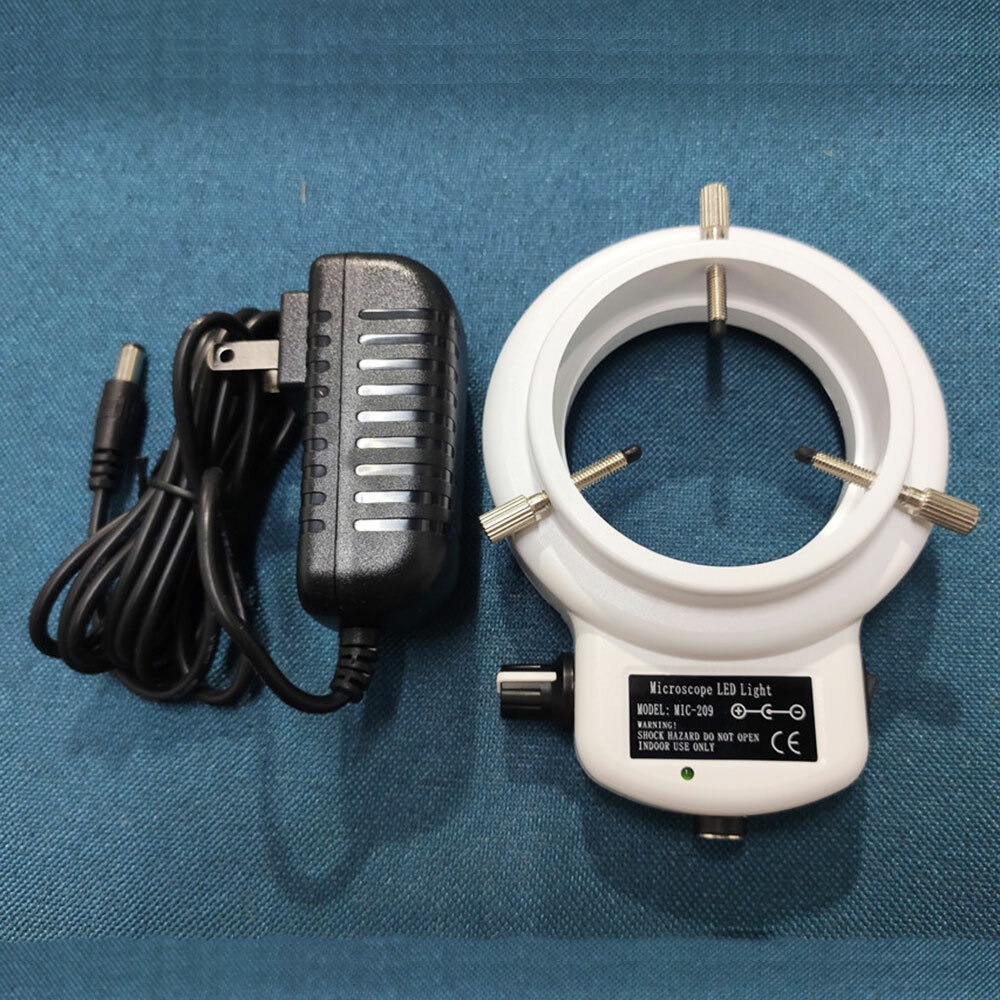 Microscope 144 LED Bulbs Microscope Ring Light Illuminator Lamp Adjust US Plug