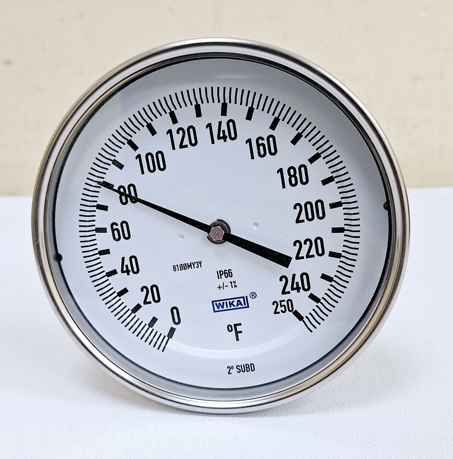 Wika TG53 / 7-1-2IN / 0-250F / 8100MY3Y NPT Bimetal Thermometer