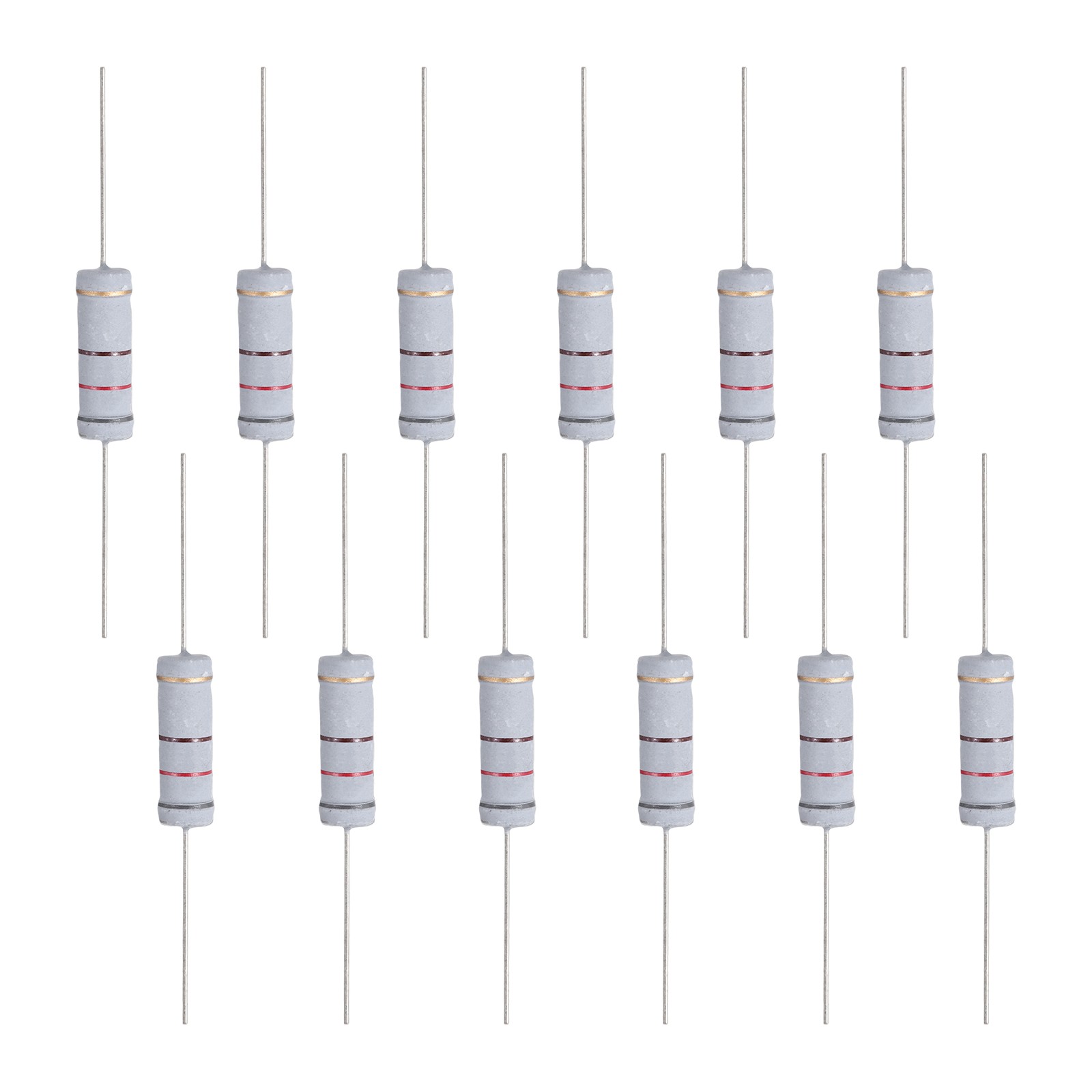 12Pcs 820 ohm Resistor 5W Metal Film Fixed Resistor for Breadboard