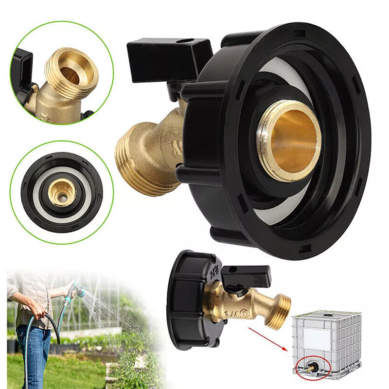 IBC Tote Tank Adapter 2 inch S60x6 Coarse Thread to 3/4″ GHT for Garden Hose